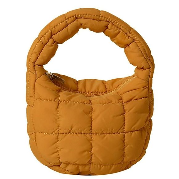 Mini Puffy Quilted Handbag Soft Puffer Tote Bag Cute Wrist Bubble >:( - Picture 1 of 5